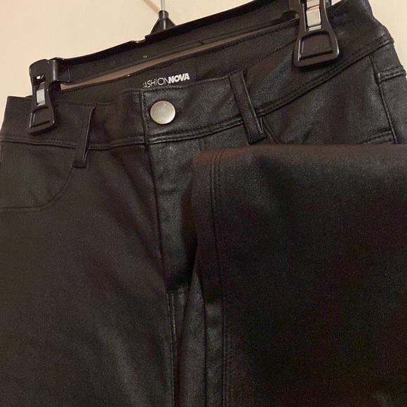 Fashion Nova Leather Jeans - Picture 4 of 5